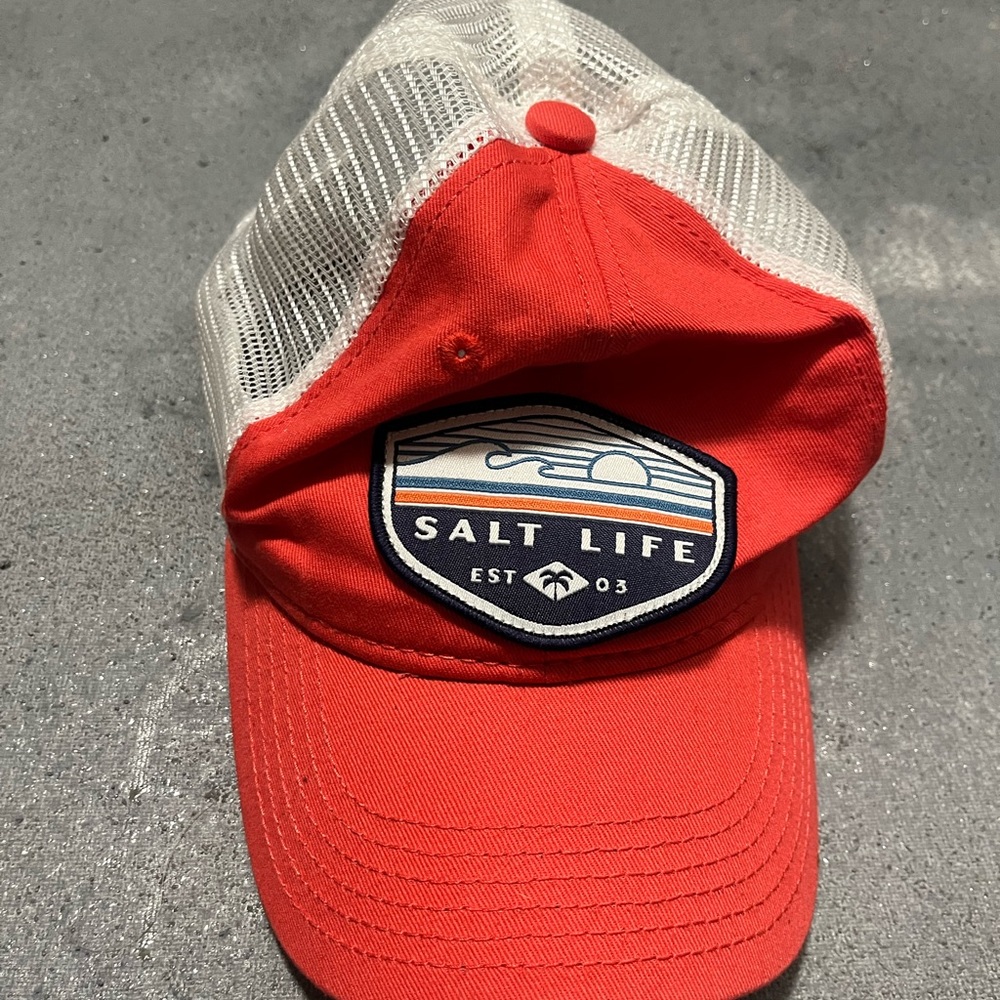 Salt Life White and Red Cap